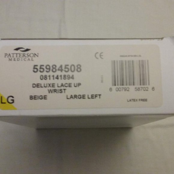 Patterson Medical, Deluxe Lace Up Wrist, Large Left Hand, Beige, New-Last ONE - Picture 2 of 3